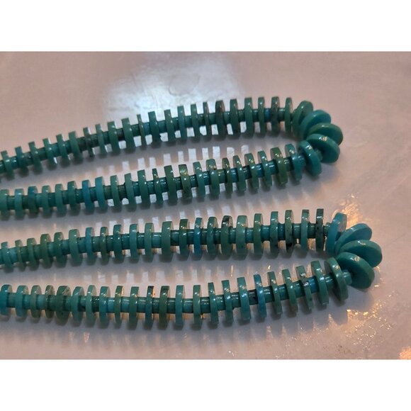 Sterling Heshi Turquoise Beaded 925 Silver Hook Earrings Huge Statement - Picture 5 of 11